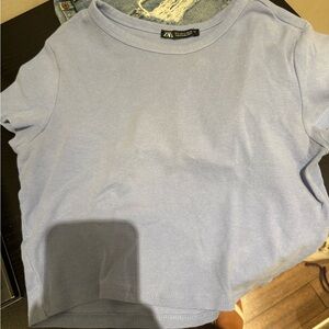 ZARA BLUE CROP tee